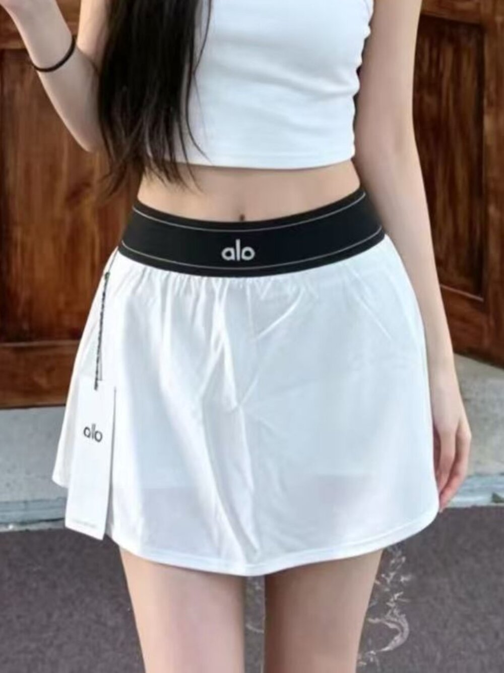 Alo Yoga👩🎨Women's NWT Versatile Match Point Tennis Skirt White🤍Clean Girl